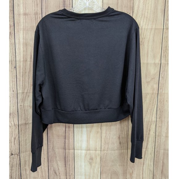 KENDALL & KYLIE Black Cropped Sweatshirt NWT Spell Out Logo Embroidered … - Picture 6 of 7